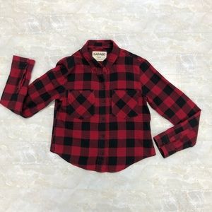 Garage Plaid Boyfriend Shirt Size XS